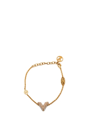 Louis Vuitton Pre-Owned 2021 Gold Plated Faux Pearls Essential V Bracelet costume bracelet