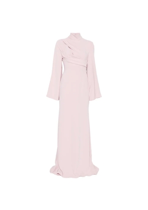 Solace London Swinton draped long-sleeves maxi dress - Pink