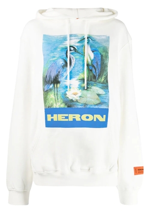 Heron Preston logo print hoodie - White