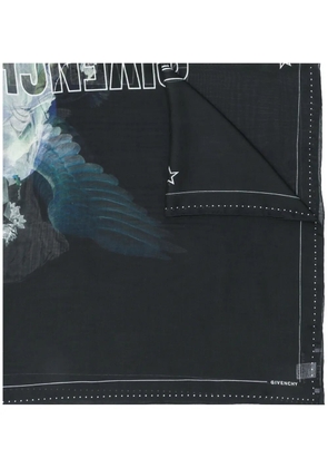 Givenchy logo embroidered scarf - Blue
