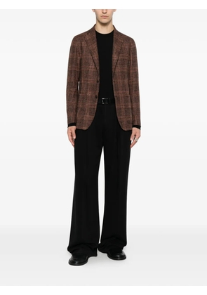 Tagliatore check-pattern notched-lapel blazer - Brown