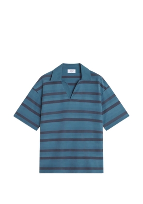 Maison Kitsuné striped short-sleeve polo-collar T-shirt - Blue