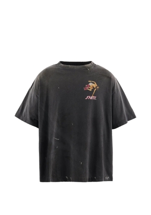 SAINT MXXXXXX graphic-print distressed t-shirt - Black