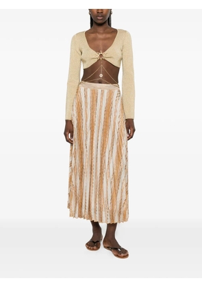 Missoni zigzag-knit pleated midi skirt - Neutrals