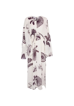 Cala de la Cruz graphic-print flared-sleeve kaftan - White