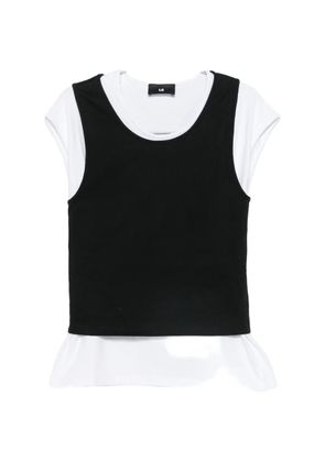 LII layered-design cap-sleeve T-shirt - Black
