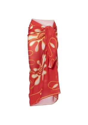 Cala de la Cruz floral-print sarong - Red