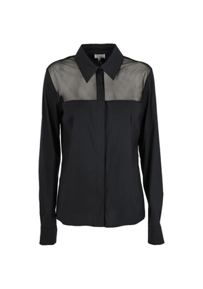 Basile sheer-panel shirt - Black