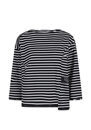 Undercover striped asymmetric long-sleeve T-shirt - Black