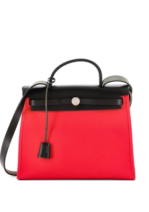 Hermès Pre-Owned Herbag Zip Leather and Toile 31 shoulder bag - Pink