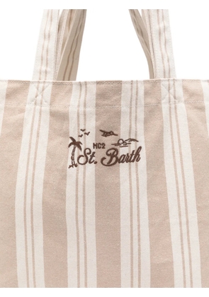 MC2 Saint Barth striped embroidered tote bag - Brown