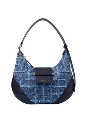 Jimmy Choo small Bar frayed shoulder bag - Blue