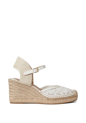 Lauren Ralph Lauren Robby lace wedge espadrilles - White