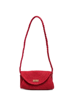AFAR woven raffia cross body bag - Red