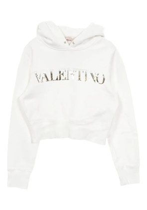 Valentino Garavani Pre-Owned 2000s cropped logo hoodie - White