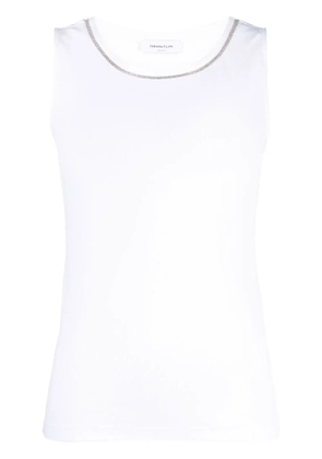 Fabiana Filippi ball-chain trim tank top - White
