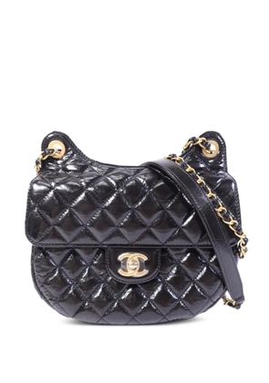 CHANEL Pre-Owned Wavy CC turn-lock quilted leather crossbody bag - Black