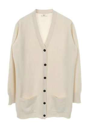Hermès Pre-Owned buttoned patch-pocket cashmere cardigan - White