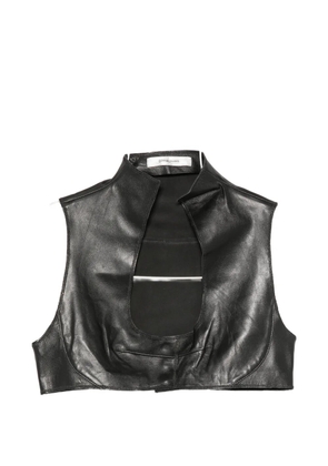 Gimaguas leather cut-out top - Black