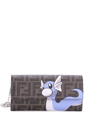 Fendi Pre-Owned x FRGMT Pokemon Continental Chain Wallet Embellished Zucca Canvas crossbody bag - Brown