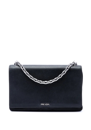 Prada Pre-Owned 2010-2026 Saffiano Lux and Tessuto Chain crossbody bag - Black