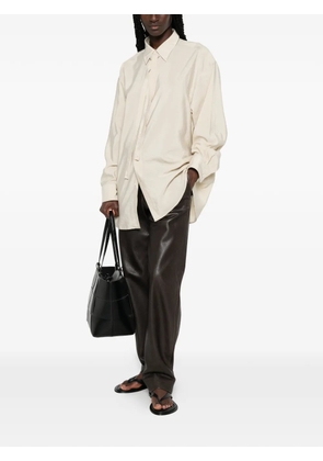 LEMAIRE tie-neck long-sleeve shirt - Neutrals