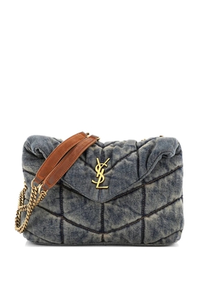 Saint Laurent Pre-Owned Loulou Puffer Quilted Vintage Denim Mini shoulder bag - Blue
