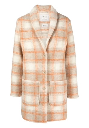 Woolrich checked single-breasted coat - Neutrals