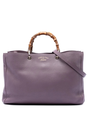 Gucci Pre-Owned 2016-2026 Large Calfskin Bamboo Shopper satchel - Purple