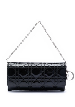 Christian Dior Pre-Owned 2012 Patent Cannage Lady Dior Wallet On Chain handbag - Black
