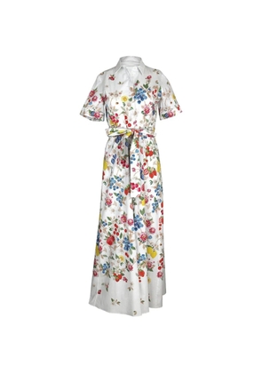 Mary Katrantzou Como fruit-print belted maxi dress - White