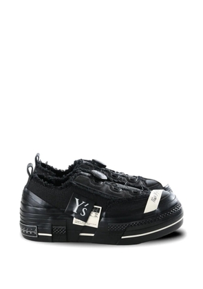 Y's frayed low-top sneakers - Black