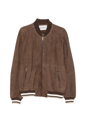 AMARANTO suede striped-trim jacket - Brown
