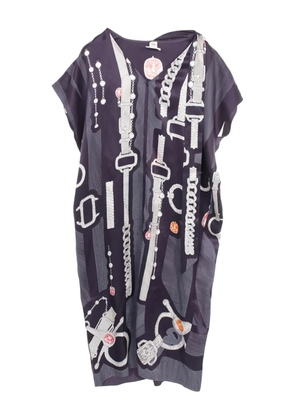 Hermès Pre-Owned printed silk dress - Purple