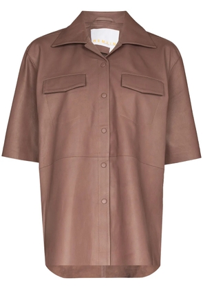 REMAIN Jocy short-sleeve leather shirt - Purple