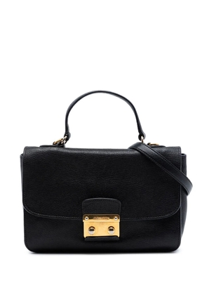 Miu Miu Pre-Owned 2010-2026 Goatskin Madras Flap satchel - Black