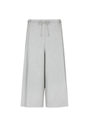 Gaelle pinstripe-pattern drawstring-waist shorts - Grey