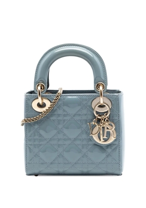Christian Dior Pre-Owned 2021 Mini Patent Cannage Lady Dior satchel - Blue