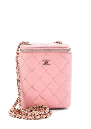 CHANEL Pre-Owned Vertical Classic Vanity Case with Chain Quilted Caviar Small shoulder bag - Pink