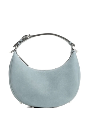 FENDI small Fendigraphy suede-finish clutch bag - Blue