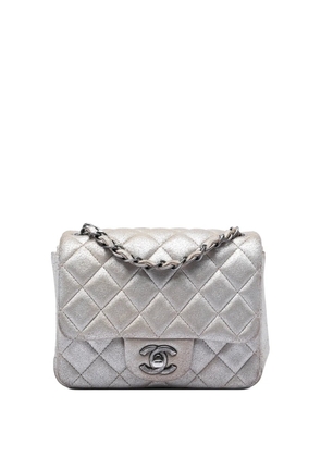 CHANEL Pre-Owned 2014 Mini Square Classic Metallic Lambskin Single Flap crossbody bag - Brown