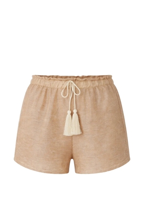 PALMACEA Irene metallic-effect shorts - Neutrals