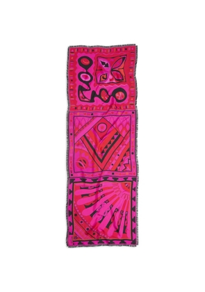 PUCCI mixed-print silk stole - Pink