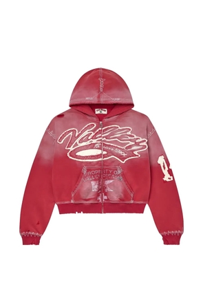 VALE FOREVER Religion distressed-effect hoodie - Red
