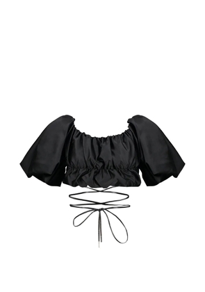 Ellery lace-up crop blouse - Black