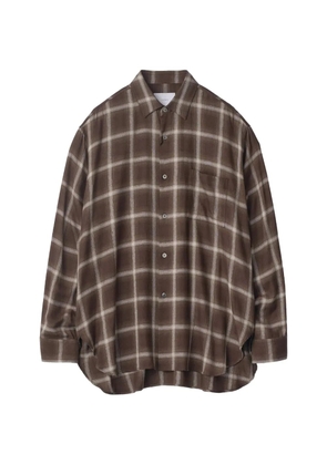 STEIN check-pattern oversized shirt - Brown