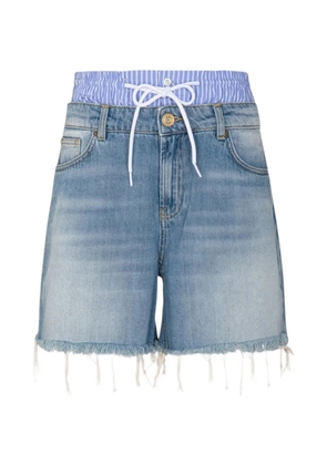 Gaelle double-waist frayed shorts - Blue