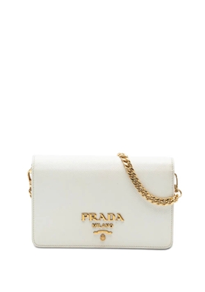 Prada Pre-Owned 2013-2026 Saffiano Wallet on Chain crossbody bag - White