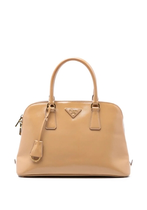 Prada Pre-Owned 2010-2026 Medium Saffiano Vernice Promenade satchel - Brown
