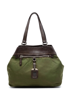Prada Pre-Owned 2010-2026 Tessuto and Leather tote bag - Green